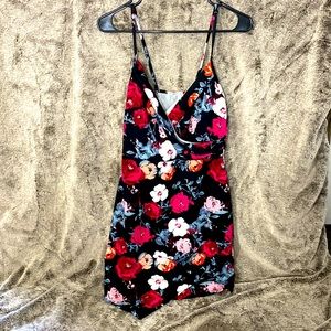 Floral Spaghetti Strap Asymmetric Dress